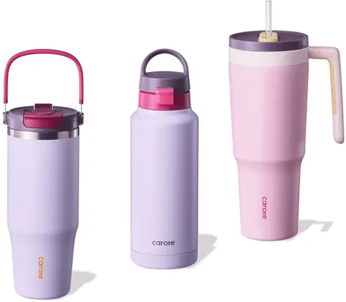 Carote 3-Pack Insulated Stainless Steel Water Bottle Set 34/24/24 oz