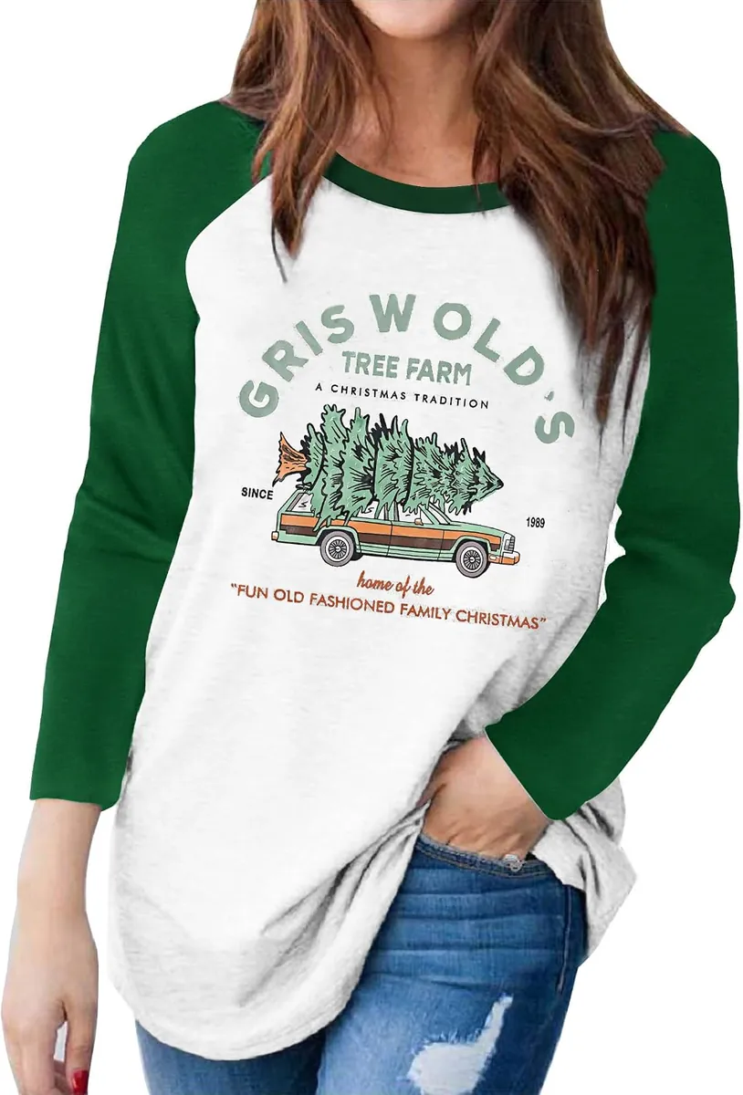 Anbech Women’s Christmas Long-Sleeve Shirt