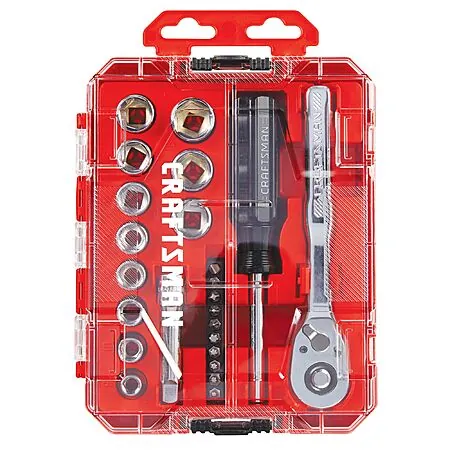 24-Piece CRAFTSMAN 3/8 Inch Drive SAE Mechanics Tool Set