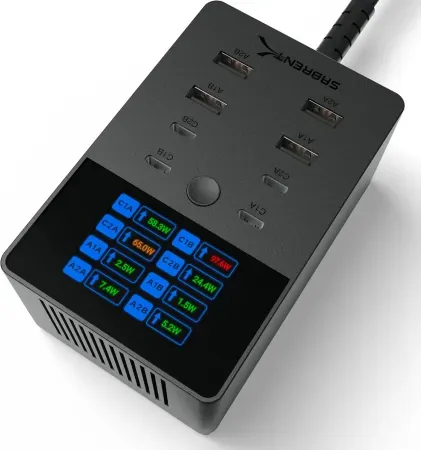 Sabrent 252W 8-Port USB Charging Station With LCD Display