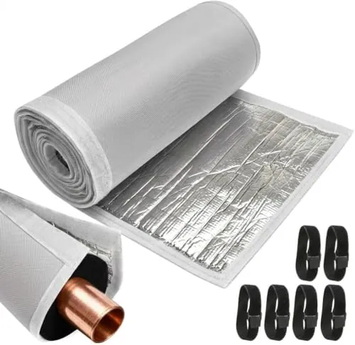 Pipe Insulation Cover Protector, Gray 3-Layer 72x10.2 IN