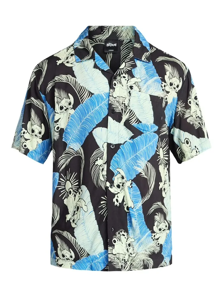 Lilo & Stitch Men's Graphic Button-Up Shirt