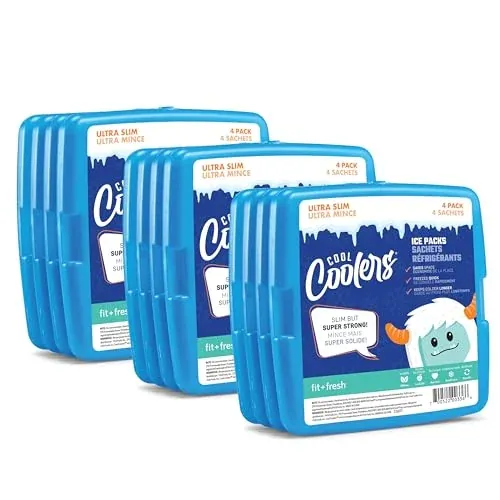 Cool Coolers by Fit & Fresh Kids Clear Blue Ice Packs 12-Pack