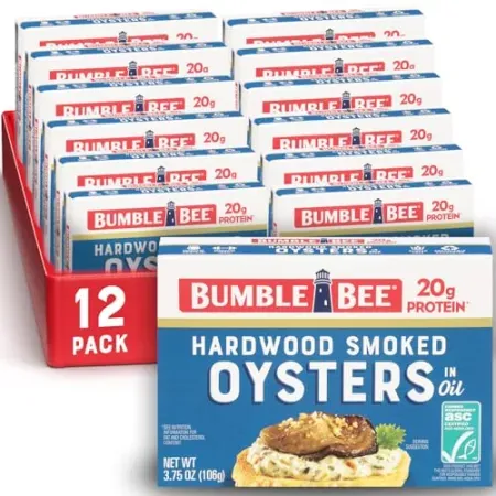 12-Pack Bumble Bee Canned Hardwood Smoked Oysters (3.75oz Cans)