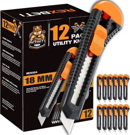 12-Pack REXBETI 18mm Blade Utility Knife