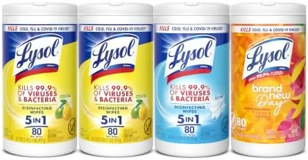 4-Pk 80-Ct Lysol All-Purpose Disinfecting Wipes (Mango + Linen + 2x Lemon)