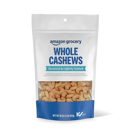 Amazon Grocery Whole Roasted & Lightly Salted Cashews 16oz