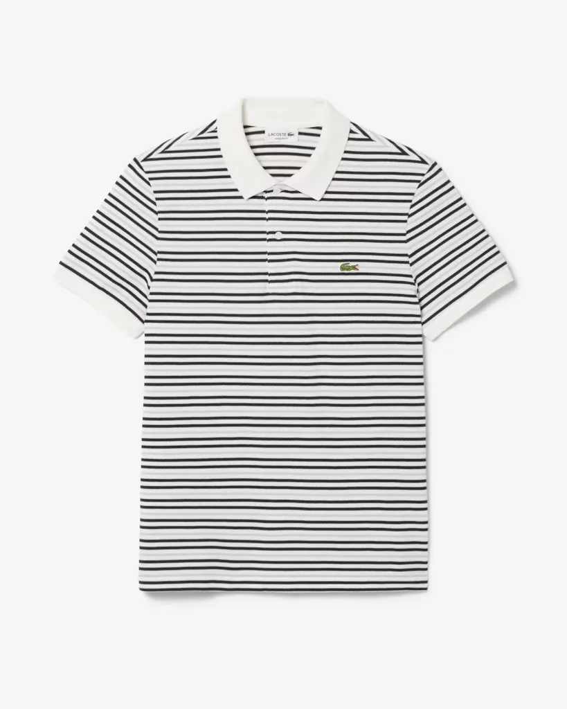 Lacoste Men's Classic Fit Striped Petit Piqué Polo