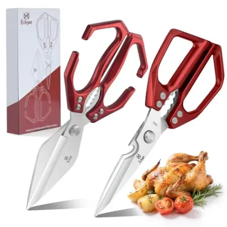 2-Pack Ethyxe Heavy Duty Japanese Stainless Steel Kitchen Scissors Shears Set