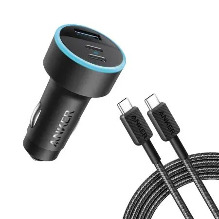 Anker 3-Port 67W Car Charger w/ 3' USB-C to USB-C Cable
