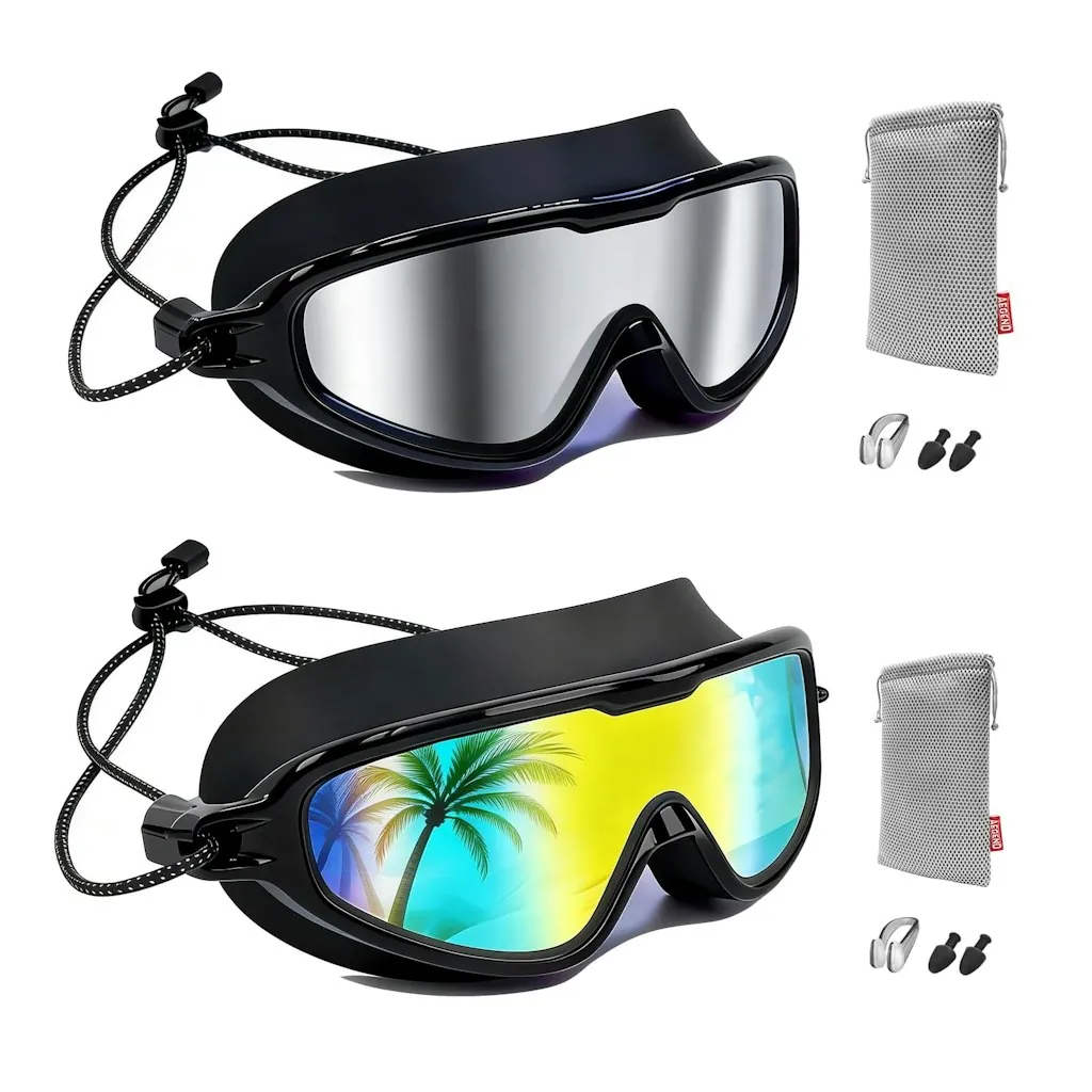 Aegend Kids Swim Goggles w/ Bungee Strap 2-Pack