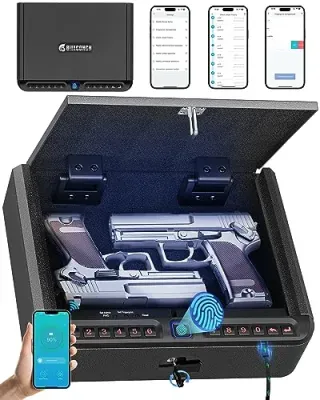 BILLCONCH 4-Ways Biometric Gun Safe w/ Built-in LED Light