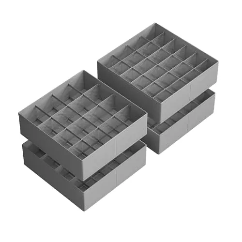 Songmics 80-Cell Foldable Drawer Organizer 4-Pack