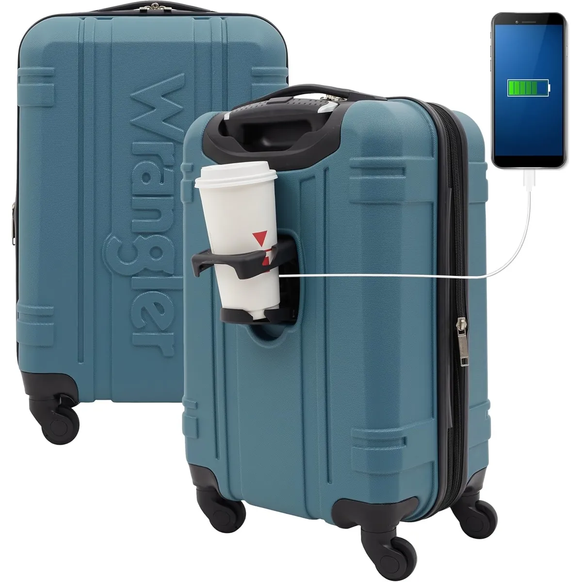 Wrangler 20in Astral Hardside Carry-on Luggage Blue
