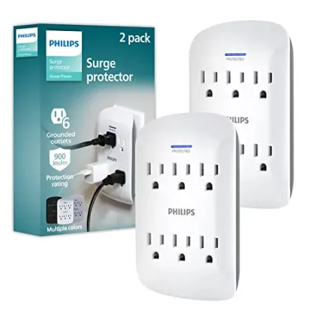 2-Pack Philips 6-Outlet Extender Surge Protector