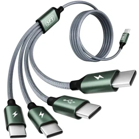 Firsting 5' 4"-1 USB-C Charging Cable w/ 4 Type-C Connectors