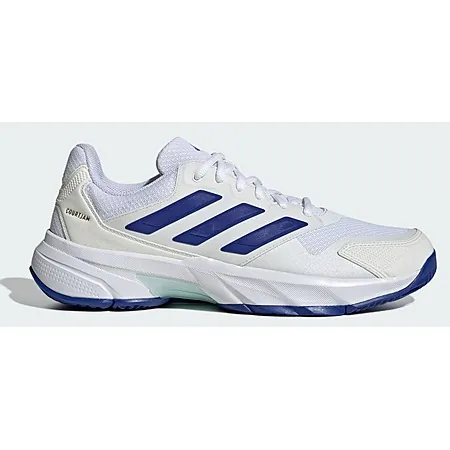 adidas Men's Courtjam Control 3 Tennis Shoes (White / Black / Grey)