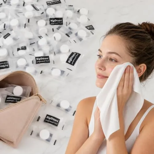 BIGOTTERS 200 PCS Cotton Compressed Disposable Face Towels