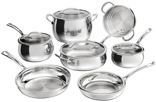 Cuisinart PureClad Triple-Ply Stainless Steel Cookware Set 12-Piece