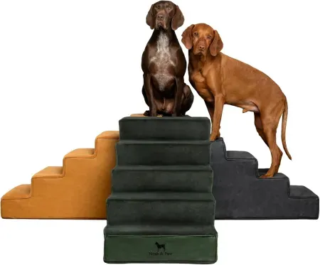 Noah & Paw Vegan Leather 5-Step Pet Stairs w/ Removable Cover