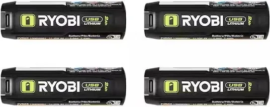 Ryobi USB Lithium-Ion 2.0 Ah Rechargeable Battery 4-Pack