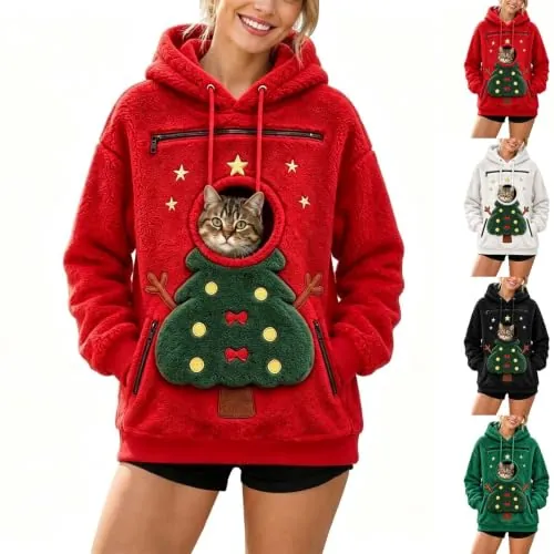 Pet Pouch Christmas Hoodie Sweatshirts