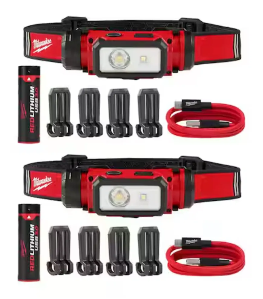 Milwaukee RedLithium LED Hard Hat Headlamp 2-Pack