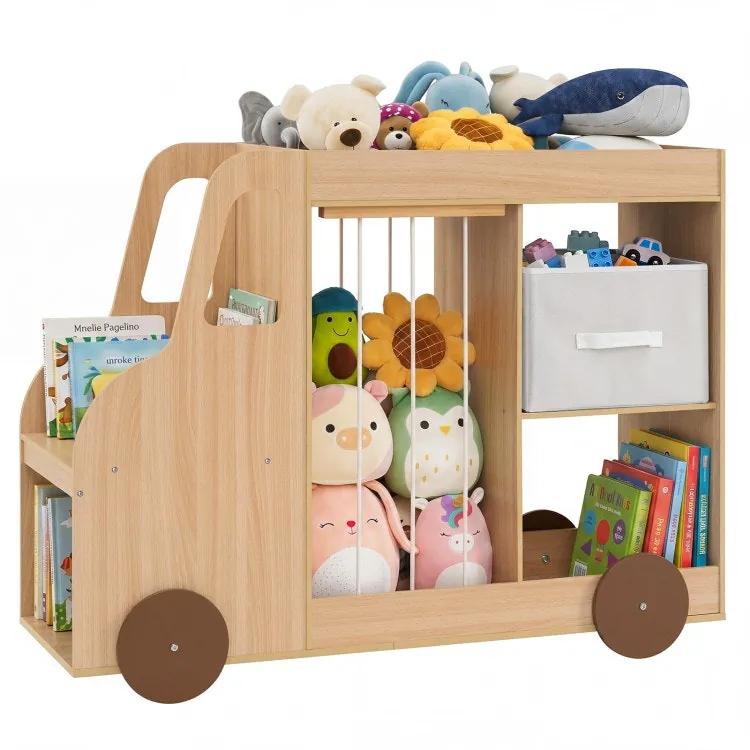 Toy Storage Organizer w/ Fabric Drawer & Wheels