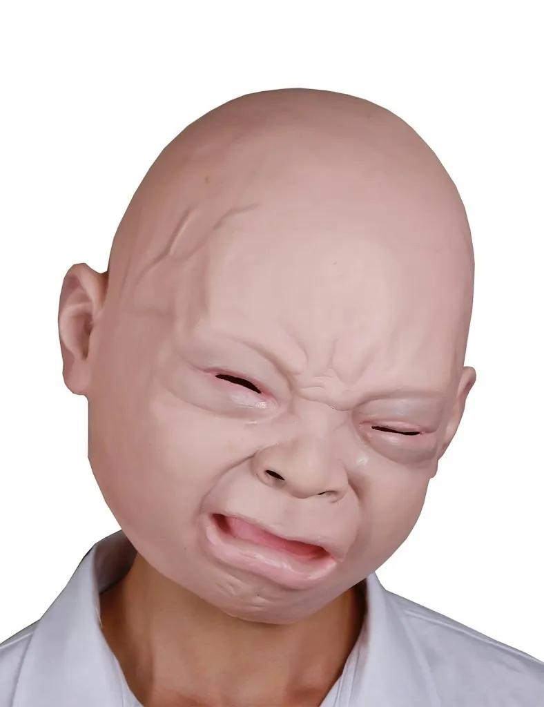LarpGears Latex Cry Baby Full Head Halloween Mask