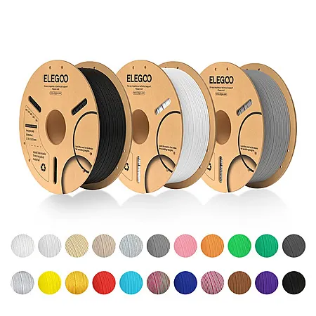 5kg 1.75mm ELEGOO 3D Printer Filament: ABS or PLA+ $45.55, Rapid PETG