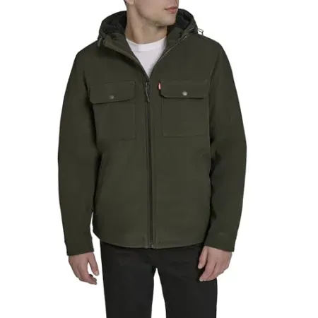 Levi's Men's Soft Shell Hooded Storm Coat