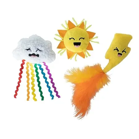 3-Piece Fringe Studio 'Purr-FECT Weather' Plush Cat Toy Set