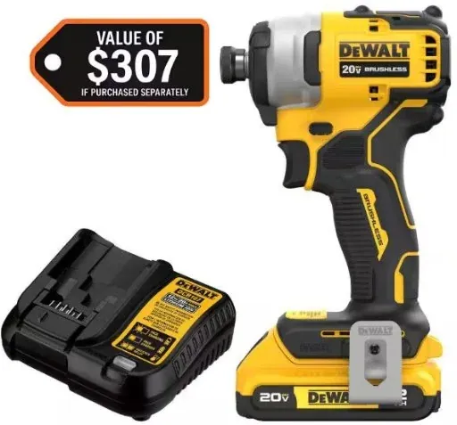 DEWALT Atomic 20V Max 1/4 in. Impact Driver Kit with 2.0Ah Battery