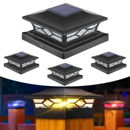 4-Pack APONUO Solar Post Cap Lights