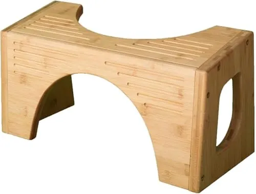 Adjustable Squatty Potty The Original Bamboo Toilet Flip Stool 7" & 9"