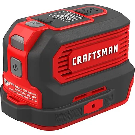 Craftsman V20 150W Power Inverter Charger w/ Built-In LED Flashlight (Bare Tool)