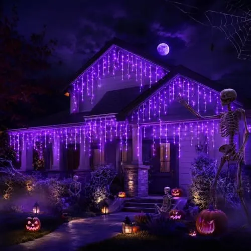 FLVOECN 720 LED 65FT Purple Halloween Ice Lights