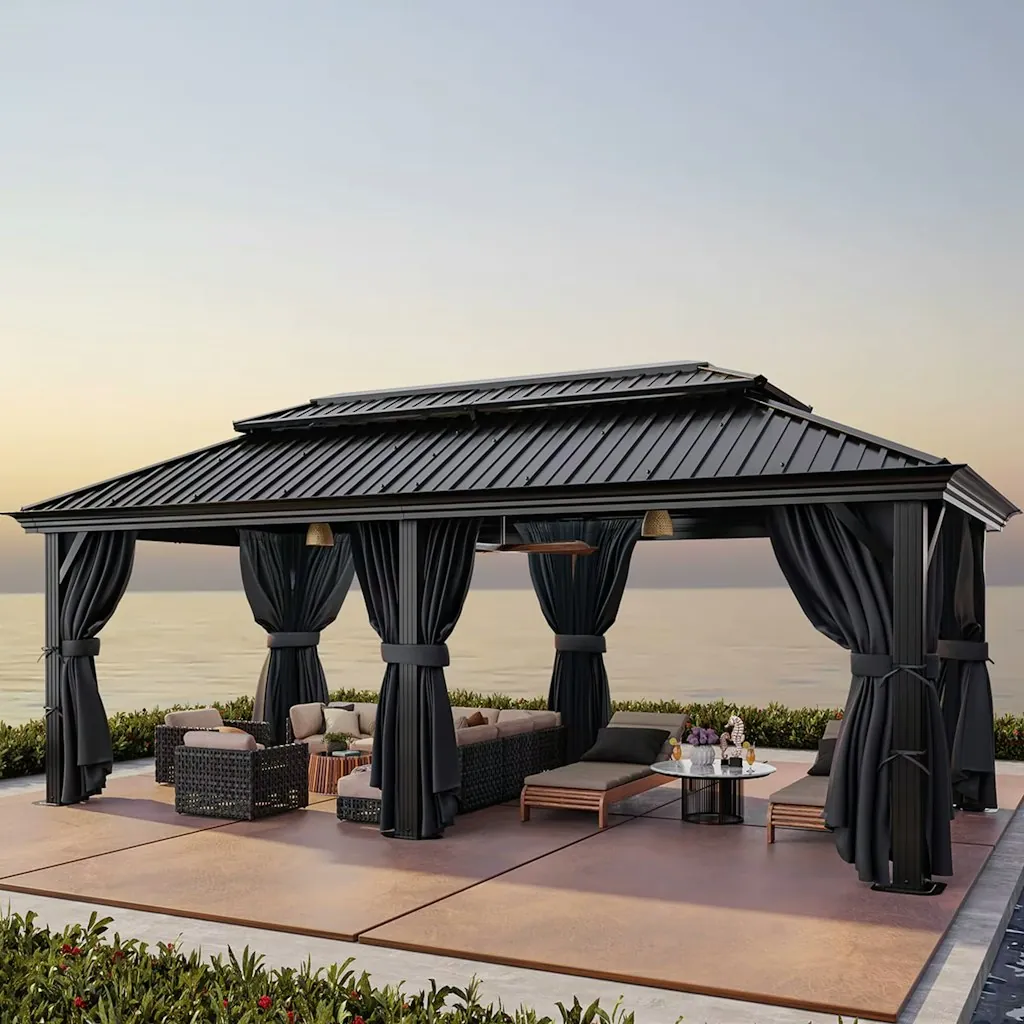 Tooluck 12- x 20-Foot Hardtop Gazebo w/ Metal Roof