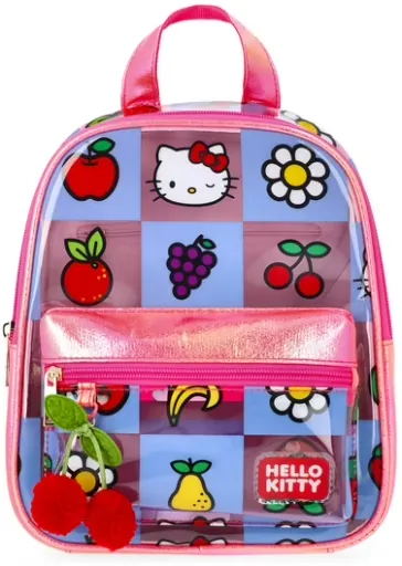 Sanrio Hello Kitty Women's Fruit Check 11" Mini Backpack, Clear