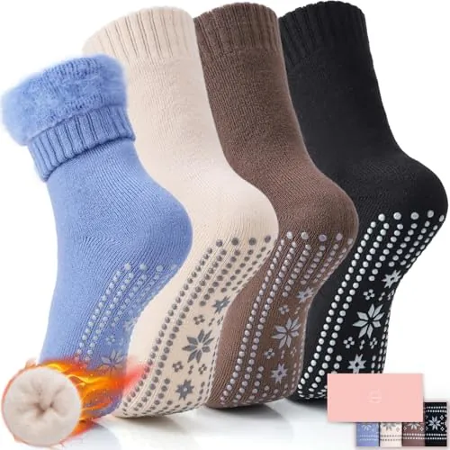 ICEIVY Thermal Slipper Socks, 4 Pairs
