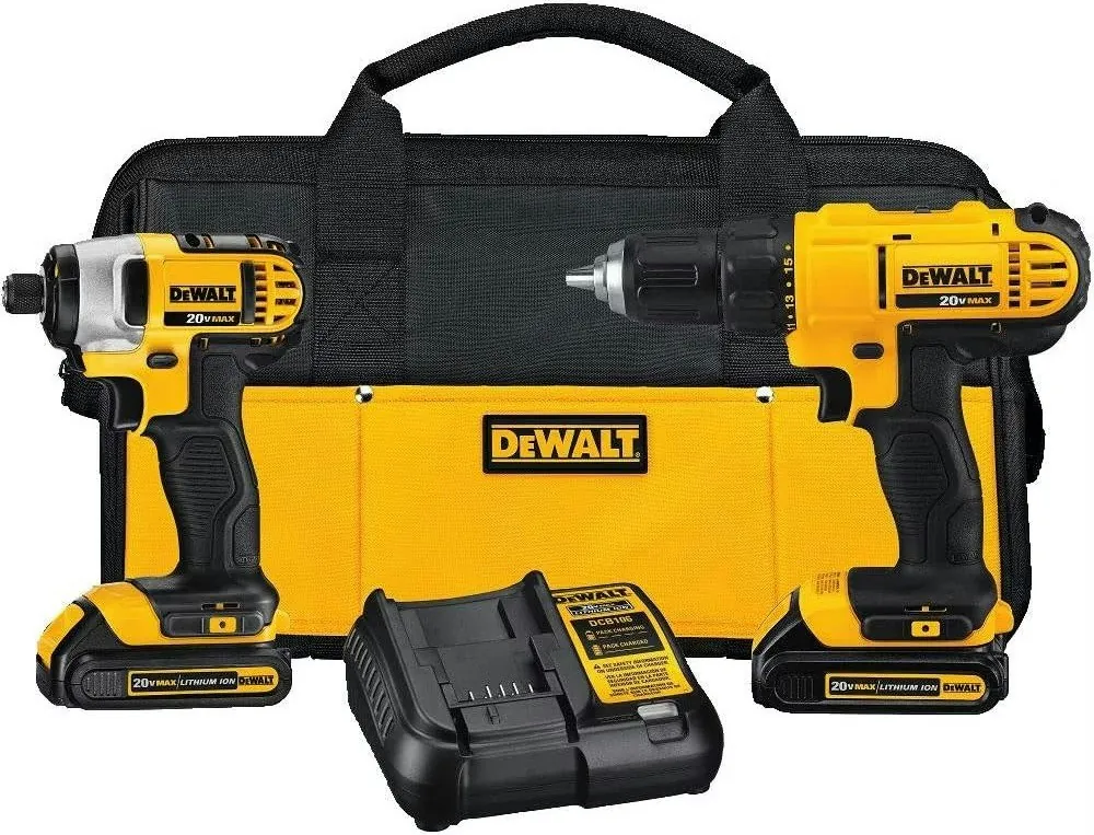 DeWalt 20V MAX Cordless Drill Driver Combo Kit w/ 2 Batteries & Charger