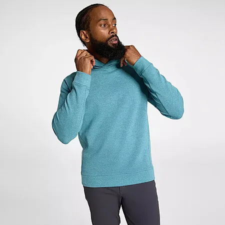VRST Men’s Recharge Pebble Hoodie (Aqua Dust Heather, Small or Medium)
