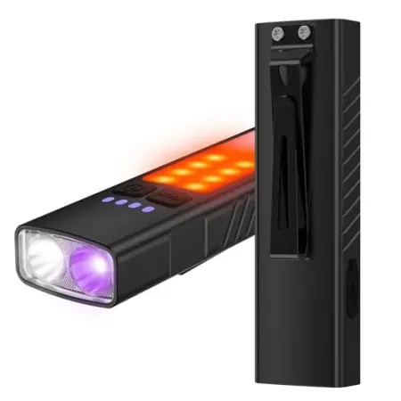 2-Pack Hoxida Rechargeable EDC Flat 3‑in‑1 Pocket Flashlight