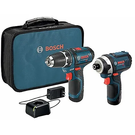2-Pc Bosch 12V Max Brushed Drill/Driver Combo Kit w/ 2x 2.0Ah Batteries/Charger