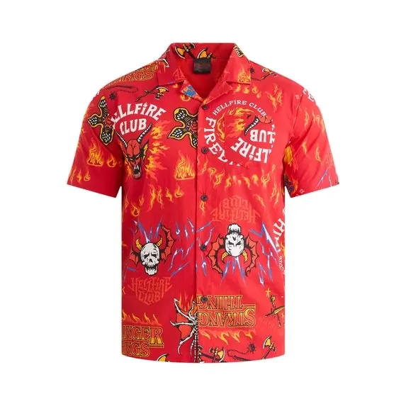 Netflix Stranger Things Men's Hellfire Club 100% Cotton Shirt