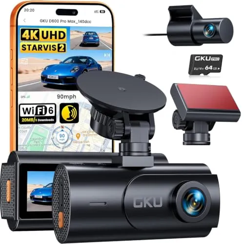Pro Dual Dash Cam 4K + 1080P Dual Recording