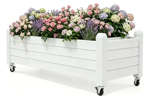 Raised Garden Bed with Wheels 13.3"