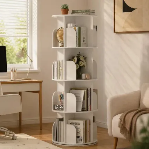 CONCETTA 4-Tier Rotating Bookshelf