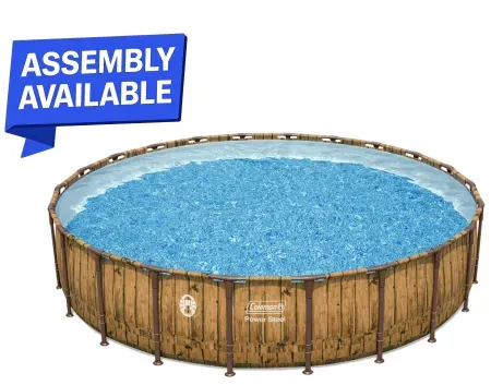 Coleman Power Steel 22' x 52" Round Metal Frame Above Ground Pool Set