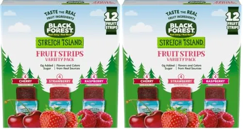 Black Forest Stretch Island Fruit Strips Variety Pack, 12 Count, 2-Pack